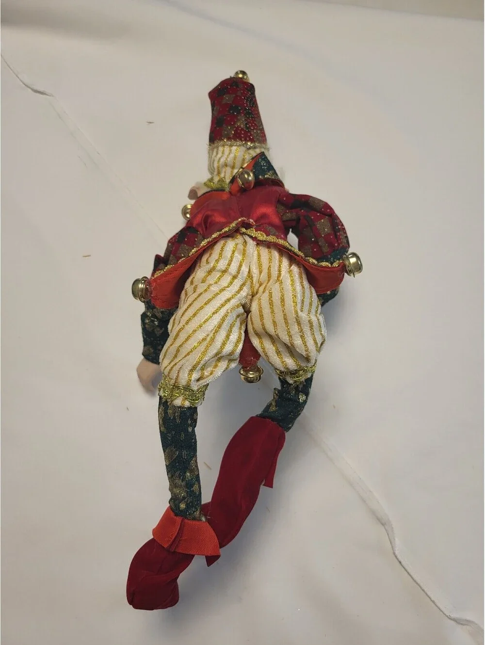 Vintage Jester Elf Doll with Bell Accents and Velvet Shoes 22x9